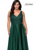 Picture of: A-line Plus Size Dress with Rhinestone Lace Bodice in Emerald, Style: 29039, Detail Picture 6