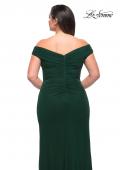 Picture of: Flattering Ruched Off the Shoulder Plus Size Dress in Emerald, Style: 29722, Detail Picture 6