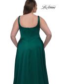 Picture of: A-line Satin Plus Prom Dress with Rhinestone Neckline in Emerald , Style: 33026, Detail Picture 6