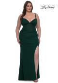 Picture of: Flattering Curve Dress with Corset Top and Ruched Skirt in Emerald , Style: 33015, Detail Picture 7