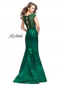 Picture of: Off the Shoulder Mikado Prom Dress with Lace and Beads in Emerald, Style: 25926, Main Picture