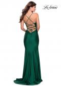 Picture of: Form Fitting Jersey Prom Dress with Draped Neckline, Style: 28518, Main Picture