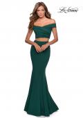 Picture of: Two Piece Off The Shoulder Dress with Pleated Top in Emerald, Style: 28521, Main Picture