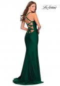 Picture of: Form Fitting Prom Dress with Dramatic Lace Up Back in Emerald, Style: 28568, Main Picture