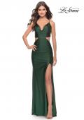 Picture of: Prom Dress with Side Cutouts and Open Tie Back in Emerald, Style: 30977, Main Picture