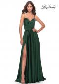 Picture of: Luxury Satin Gown with Criss Cross Bodice in Emerald, Style: 31233, Main Picture