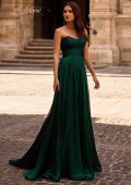 Picture of: Textured Chiffon Flowy Strapless Evening Dress in Emerald , Style 32382, Main Picture