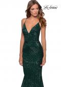 Picture of: Sequin Mermaid Prom Dress with Strappy Back in Emerald, Style: 28519, Detail Picture 8