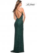Picture of: Sequin Long Dress in Chic Design with Low Back in Emerald, Style: 30376, Detail Picture 9