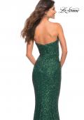 Picture of: Strapless Sweetheart Luxe Sequin Gown in Emerald, Detail Picture 9