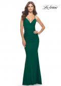 Picture of: Unique Jersey Dress with Open Criss Cross Sides in Emerald, Style: 31315, Detail Picture 9
