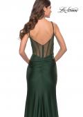 Picture of: Illusion Bodice Dress with Boning and Twist Detail in Emerald, Style: 31229, Detail Picture 11