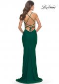 Picture of: Unique Jersey Dress with Open Criss Cross Sides in Emerald, Style: 31315, Detail Picture 11
