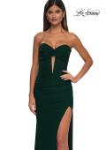 Picture of: Simple Net Jersey Prom Dress with Unique Corset Bodice in Emerald , Style: 32734, Detail Picture 11