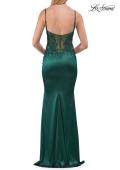 Picture of: Beaded Sheer Bodice Jersey Gown with Spaghetti Straps in Emerald, Style: 33709, Detail Picture 11