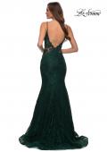 Picture of: Long Mermaid Lace Dress with Back Rhinestone Detail in Emerald, Style: 28355, Detail Picture 16
