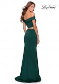 Picture of: Two Piece Off The Shoulder Dress with Pleated Top in Emerald, Style: 28521, Back Picture