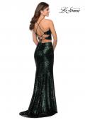Picture of: Two Piece Sequin Prom Dress with Pyramid Top in Emerald, Style: 28623, Back Picture