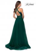 Picture of: A-line Tulle Dress with Sequined Bodice and Pockets in Emerald, Style: 28908, Back Picture
