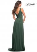 Picture of: Empire Waist Gown with Deep V Neckline in Emerald, Style: 30641, Back Picture