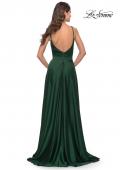 Picture of: Luxury Satin Gown with Criss Cross Bodice in Emerald, Style: 31233, Back Picture