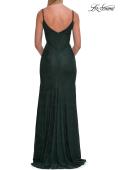 Picture of: Rhinestone Lace Gown with Sheer Bodice and Side Slit in Emerald, Style: 33442, Detail Picture 22