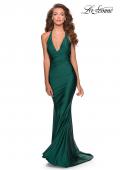 Picture of: Jersey Prom Dress with Deep Dramatic Neckline in Emerald, Style: 28579, Detail Picture 1