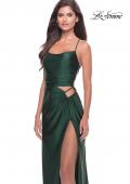 Picture of: Cut Out Jersey Dress with High Slit in Emerald, Style: 31332, Detail Picture 1