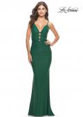 Picture of: Modern Jersey Dress with Twist Band Details in Emerald, Style: 31333, Detail Picture 1