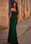 Picture of: Strapless Satin Dress with Lace Top and Sweetheart Neckline in Emerald , Style 32582, Detail Picture 1