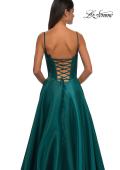 Picture of: Mikado A-line Gown with Lace Detail Neckline in Emerald, Style: 32878, Detail Picture 31