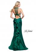 Picture of: Mikado Mermaid Dress with Embellished High Neckline in Emerald, Style: 25838, Detail Picture 2