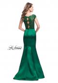 Picture of: Off the Shoulder Mikado Prom Dress with Lace and Beads in Emerald, Style: 25926, Detail Picture 2