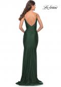 Picture of: Jersey Dress with Criss Cross Bodice and Jeweled Straps in Emerald, Style: 31109, Detail Picture 2