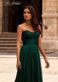Picture of: Textured Chiffon Flowy Strapless Evening Dress in Emerald , Style 32382, Detail Picture 2