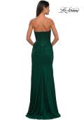Picture of: Chic Strapless Net Jersey Evening Dress with Slit in Emerald , Style: 33116, Detail Picture 2