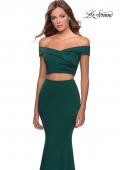 Picture of: Two Piece Off The Shoulder Dress with Pleated Top in Emerald, Style: 28521, Detail Picture 3