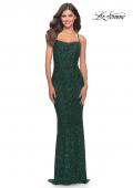 Picture of: Chic Soft Sequin Stretch Dress with Open Back in Jewel Tones in Emerald, Style: 31027, Detail Picture 3
