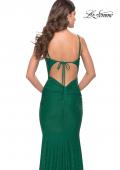 Picture of: Jeweled Modified Scoop Neck Jersey Dress with Open Back in Emerald, Style: 31218, Detail Picture 3