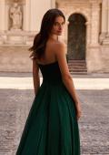 Picture of: Textured Chiffon Flowy Strapless Evening Dress in Emerald , Style 32382, Detail Picture 3