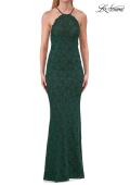 Picture of: Lace Prom Dress with Scalloped Neckline and Open Back in Emerald, Style: 33648, Detail Picture 3