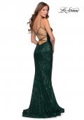 Picture of: Sequin Mermaid Prom Dress with Strappy Back in Emerald, Style: 28519, Detail Picture 4