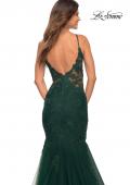 Picture of: Tulle and Lace Mermaid Gown in Jewel Tones in Emerald, Detail Picture 4