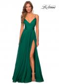 Picture of: Elegant Long Chiffon Prom Dress with Pleated Bodice in Emerald, Style: 28575, Detail Picture 5