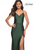 Picture of: Prom Dress Embellished with Jewels and Draped Neckline in Emerald, Detail Picture 5