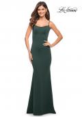 Picture of: Simple Elegant Long Jersey Dress with Scoop Neck in Emerald, Style: 30541, Detail Picture 5