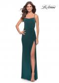 Picture of: Elegant Jersey Dress with Ruching and Square Neckline in Emerald, Style: 31078, Detail Picture 5