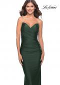 Picture of: Jersey Dress with Criss Cross Bodice and Jeweled Straps in Emerald, Style: 31109, Detail Picture 5