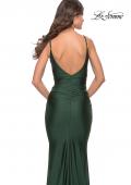 Picture of: Criss Cross Ruched Bodice Elegant Jersey Dress in Emerald, Style: 31122, Detail Picture 5