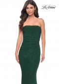 Picture of: Rhinestone Embellished Strapless Ruched Prom Dress in Green, Style: 32141, Detail Picture 5